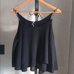 Black tank with detailed strap